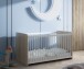 Babybett >WINNIE< Liegefläche 70x140cm, Sonoma Eiche / Weiss - 75,8x80,5x144,4cm (BxHxT)
