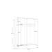 Schiebetürenschrank >Schach & Matt< Weiss / Spiegel - 150,1x190,5x61,2 (BxHxT)