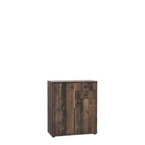Kommode >TEMPRA2< 2 Türen, 2 Schübe, Old - Wood Vintage - 73,7x85,5x34,8cm (BxHxT)