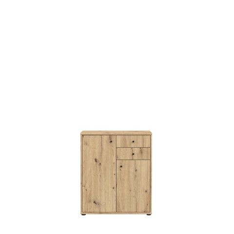 Kommode >TEMPRA2< 2 Türen, 2 Schübe, Artisan Eiche Dekor - 73,7x85,5x34,8cm (BxHxT)
