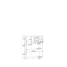 Kommode >TEMPRA2< 2 Türen, 2 Schübe, in Weiss - 73,7x85,5x34,8cm (BxHxT)