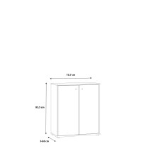Kommode >TEMPRA2< 2 Türen, 2 Böden, in Weiss - 73,7x85,5x34,8cm (BxHxT)