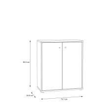 Kommode >TEMPRA2< 2 Türen, 2 Böden, Sonoma Eiche Dekor - 73,7x85,5x34,8cm (BxHxT)