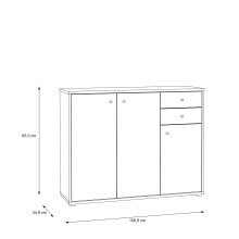 Sideboard >TEMPRA2< 3 Türen, 2 Schübe, Old-Wood Vintage Dekor - 108,8x85,5x34,8cm (BxHxT)