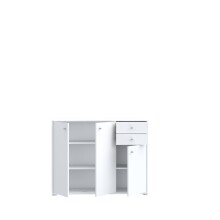 Sideboard >TEMPRA2< 3 Türen, 2 Schübe, in Weiss - 108,8x85,5x34,8cm (BxHxT)
