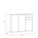 Sideboard >TEMPRA2< 3 Türen, 2 Schübe, in Weiss - 108,8x85,5x34,8cm (BxHxT)