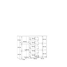 Sideboard >TEMPRA2< 2 Türen, 5 Schübe, in Weiss - 108,8x85,5x34,8cm (BxHxT)