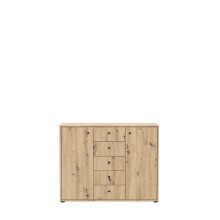 Sideboard >TEMPRA2< 2 Türen, 5 Schübe, Artisan Eiche Dekor - 108,8x85,5x34,8cm (BxHxT)