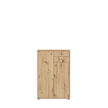 Hochkommode >TEMPRA2< 2 Türen, 2 Schübe, Artisan Eiche Dekor - 73,7x111,1x34,8cm (BxHxT)