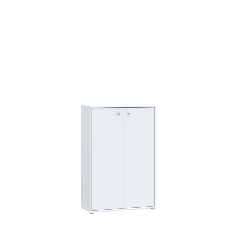 Hochkommode >TEMPRA2< 2 Türen, 2 Schübe, in Weiss - 73,7x111,1x34,8cm (BxHxT)