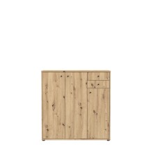 Sideboard >TEMPRA2< 3 Türen, 2 Schübe, Artisan Eiche Dekor - 108,8x111,1x34,8cm (BxHxT)