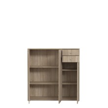 Sideboard >TEMPRA2< 3 Türen, 2 Schübe, in Sonoma Eiche Dekor - 108,8x111,1x34,8cm (BxHxT)