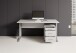 Schreibtisch >Clermont< (2-teilig) inkl. Rollcontainer, weiss - 150x73x70cm (BxHxT)