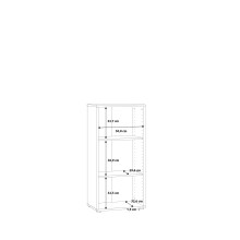 Regal >TEMPRA2< 2 Böden, in Weiss - 54x111,1x34,8cm (BxHxT)
