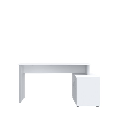 Eckschreibtisch >TEMPRA2< 3 Schübe, 2 Türen, weiss - 120,6x74,9x151,4cm (B/H/T)
