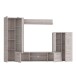 Wohnwand >BIG BANG< LED-Beleuchtung, 5 Türen, Sandeiche Dekor - 308,7x197,6x41,6cm (BxHxT)