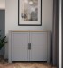 Kommode >BOHOL< 2 Türen, Riviera Eiche Dekor / Eiche grau - 116,4x87x42cm (BxHxT)