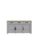 Sideboard >BOHOL< 3 Üren, 3 Schübe, Riviera Eiche / Eiche grau - 166,1x87x42cm (BxHxT)