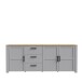 Sideboard >BOHOL< 3 Türen. 3 Schübe, Riviera Eiche / Eiche grau - 220,8x87x42cm (BxHxT)