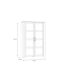Stauraumvitrine >BOHOL< 2 Türen, Riviera Eiche Dekor / Eiche grau - 106,4x160,6x42cm (BxHxT)