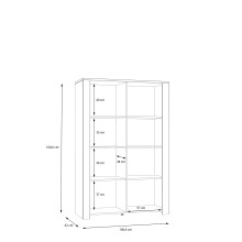 Stauraumvitrine >BOHOL< 2 Türen, Riviera Eiche Dekor / Eiche grau - 106,4x160,6x42cm (BxHxT)
