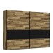 Schwebetürenschrank >JAKOBINA< 2 Türen, Stabeiche Dekor / Schwarz Eiche - 269,9x210,5x61,2cm (B/H/T)
