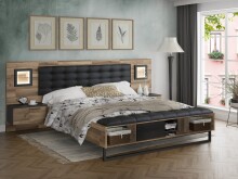 Nachtkonsole >JAKOBINA< (2er-Set), LED, Stabeiche /...
