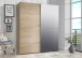 Schwebetürenschrank >WHITE KISS< 2 Türen, Sonoma Eiche Dekor / Spiegel - 170,3x190,5x61,2cm (B/H/T)