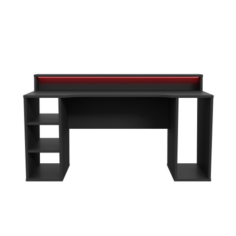 Gamingtisch >TEZAUR< LED-Wechselbeleuchtung, 5 Fächer, schwarz - 160x91x72cm (B/H/T)