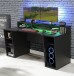 Gamingtisch >TEZAUR< LED-Wechselbeleuchtung, 5 Fächer, schwarz - 160x91x72cm (B/H/T)
