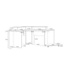 Eckschreibtisch >TEZAUR< Gamingtisch, LED-Wechselbeleuchtung, schwarz - 160x91,1x160cm (B/H/T)