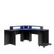 Eckschreibtisch >TEZAUR< Gamingtisch, LED-Wechselbeleuchtung, schwarz - 160x91,1x160cm (B/H/T)