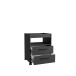 Rollcontainer >TEZAUR< 2 Schübe, 1 Fach, Rollen, schwarz matt - 48,4x63x42cm (B/H/T)