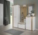 Garderobenschrank >TULUZA< LED, 2 Türen, Weiß / Artisan Eiche Dekor - 60,3x100x43,4cm (B/H/T)