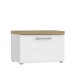 Schuhbank >TULUZA< 1 Tür, Weiss / Artisan Eiche Dekor - 60,3x40,8x43,4cm (BxHxT)
