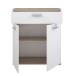 Kommode >WINNIE< 1 Schub, 2 Türen, weiss / Sonoma Eiche Dekor - 79,9x93x34,8cm (B/H/T)