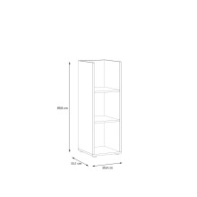 Regal >WINNIE< 2 Böden, 3 Fächer, Sonoma Eiche Dekor - 29,6x89,8x33,1cm (BxHxT)