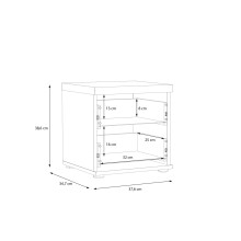 Nachtkommode >WINNIE< 2 Schubladen, Sonoma Eiche Dekor / weiss - 37,6x38,6x34,7cm (BxHxT)