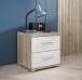 Nachtkommode >WINNIE< 2 Schubladen, Sonoma Eiche Dekor / weiss - 37,6x38,6x34,7cm (BxHxT)