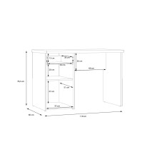 Schreibtisch >WINNIE> Sonoma Eiche Dekor / weiss - 110x76,3x60cm B/H/T
