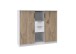 Kombikommode >NORDERNEY< 2 Türen, 2 Schübe, WEISS / VIKING OAK DEKOR - 122x105x40cm (BxHxT)