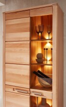 Wohnwand >Nature One< 4-teilig, mit LED, FSC, in Kernbuche teimassiv - 390x203x45cm (B/H/T)