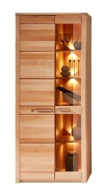 Wohnwand >Nature One< 4-teilig, mit LED, FSC, in Kernbuche teimassiv - 390x203x45cm (B/H/T)