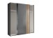 Schiebetürenschrank >Berno< 2 Türen, Grau / Spiegel / Eiche Dekor - 170x195,5x57,2cm (BxHxT)
