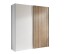 Schiebetürenschrank >Berno< 2 Türen, in weiss / Eiche Dekor - 170x195,5x57,2cm (BxHxT)