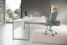 Eckschreibtisch >Amanda< in Weiß, Melamin und Metall - 223x77x73cm (BxHxT)