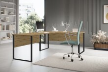Eckschreibtisch >Amanda< in Artisan Eiche Optik - 223 x 77 x 73 cm (B/H/T)