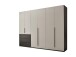 Kleiderschrank >Nuka< in Grau, Dekorfolie - 300x225,5x60cm (BxHxT)