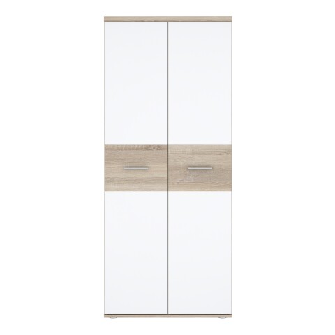 Kleiderschrank >WINNIE< in Sonoma Eiche / Weiss - 79,9x188,6x52,7cm (BxHxT)