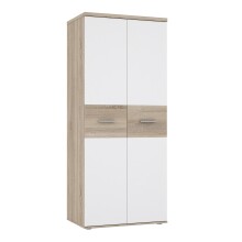 Kleiderschrank >WINNIE< in Sonoma Eiche / Weiss - 79,9x188,6x52,7cm (BxHxT)
